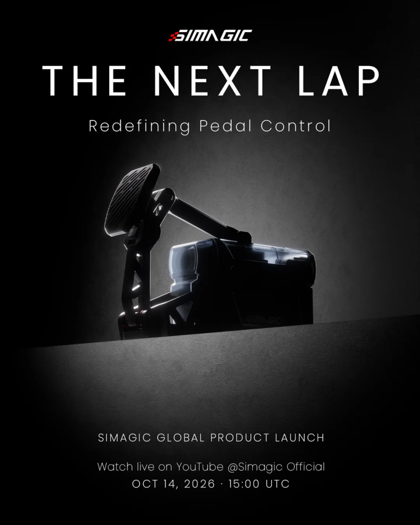 Simagic Teases Long-Awaited Active Pedal for October 14 Reveal